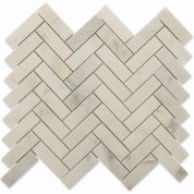 Oriental white Herringbone mosaic tiles